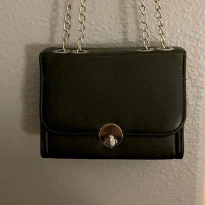 Black Leather Crossbody box bag